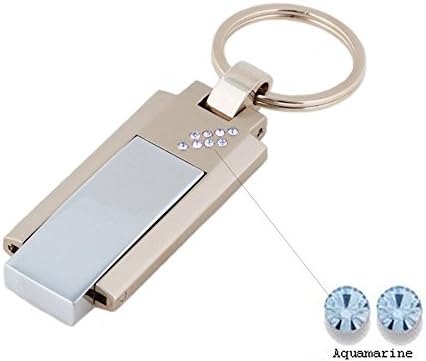 Faost Design 32GB DM328532-08DBL Swarovski Crystal Metal USB Drive,Memory Stick with Case Handmade,Storage More Color Crystal (Blue)