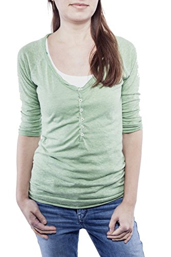 Ella Manue Ladies Women Serafino Shirt Clara Femme Chemise, Size: S, Color: Linden Green