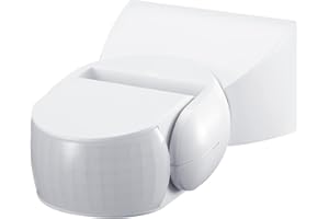 Maclean MCE201W uniwersalny czujnik ruchu na podczerwień z czujnikiem zmierzchu, regulowany (12 m, 180°, IP65, biały)