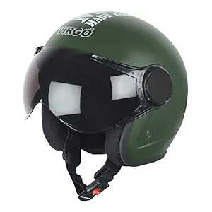 Virgo Helmet ISI Certified BLT Color Green Matt finish Tinted visor