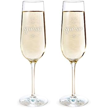 Dartington Crystal Coppia Di Flute Per Marito E Moglie Con Scritte In Inglese Bride E Groom Trasparenti Bicchieri Da Champagne Stoviglie
