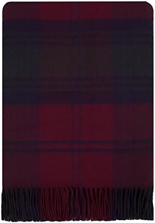 I LUV LTD Lochcarron of Scotland Lambswool Sofa Throw Blanket in Lindsay Modern Tartan Travel Outdoor Plaid Wool Rug 142cm x 180cm