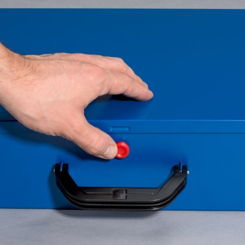 Kleinteilekoffer, Stahlblech, EuroPlus Metall 44/12×63, blau, 12 Einsätze, dicht schließend - 3