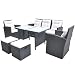 Produktbild vidaXL 18tlg. Garten Set Poly Rattan Essgruppe Sitzgruppe Lounge Gartengarnitur Schwarz