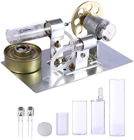 Foxom Hot Air Stirling Engine Kit with Electricity Generator Engine Light , Physics Stem Toy Gift for Kids over 8 Years Old