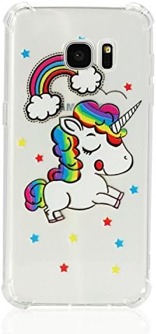 Samsung Galaxy S7 Edge Clear Clear TPU Case,Ultra Thin Transparent Slim Soft TPU Rubber Flexible Silicone Cover for Samsung S7 Edge,Case for Galaxy S7 Edge,Funny Cute 3D Romantic Flower Animal Cartoon Design Printed Drawing Pattern Bumper Rubber Shockproof Non-slip Protective Back Cover Case for Samsung S7 Edge