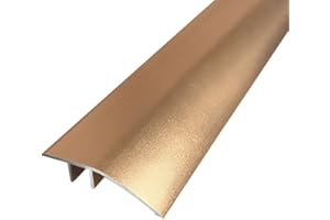 ZAYEJOD Barra de transición de aluminio para puerta, barra de suelo para puertas, rampa de umbral, tablones laminados, puente de altura entre 6 y 12 mm (cobre dorado, 0,9 m x 4,3 cm)