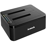 Inateck USB C 3.1 to SATA Dual-Bay Hard Drive Type C Docking Station with Offline Clone Function for 2.5 / 3.5 Inch HDD SSD SATA (SATA I/ II/ III), Support 2x 8TB and UASP, with 12V/3A Power Adapter, Tool-Free(FD2002C)