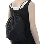 Covermason Nylon Kordelzug Rucksack Drawstring Backpack Sport Reise Draussen Rucksack Taschen (Schwarz) -