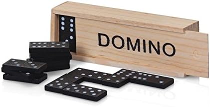 Exoh Black Wooden Dominos Blocks Set Educational Play Toy Gift for Children