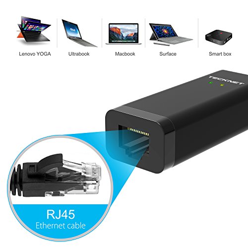 TeckNet USB 3.0 auf RJ45 Gigabit Ethernet Adapter, Externer Netzwerkadapter, Unterstützt 10/100/1000 bit Ethernet - 2