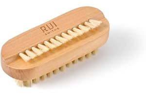 Rui Smiths CarbonConscious - Spazzola per la pulizia delle unghie in legno con setole su 2 lati, per manicure e pedicure, realizzata con setole in legno e maiale