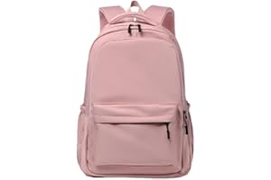 BOBETY School Bag, School Backpack for Teens Girls, Back to School Backpack, Waterproof Casual Lightweight School Bag, High School Student Backpack, Women's Daily Travel Laptop Bag (Pink)