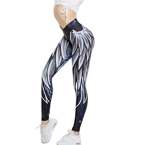 Ba Zha Hei Yoga Hosen Frauen Workout Laufen Pants Sporthose Trainingshose Damen Leggings Sport Yoga Hose Training Stretch Leggins High Waist Langer Abschnitt Net Garn Spleißen Yoga Hose (S, Blau B)