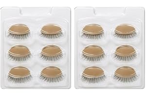 ANNAFRIS Extensión de Pestañas Cabeza de Maniquí Ojos Extraíbles Cabeza de Maniquí de Silicona Práctica Entrenamiento de Extensión de Pestañas Con 6 Pares de Ojos Extraíbles(Head EYE-Skin)