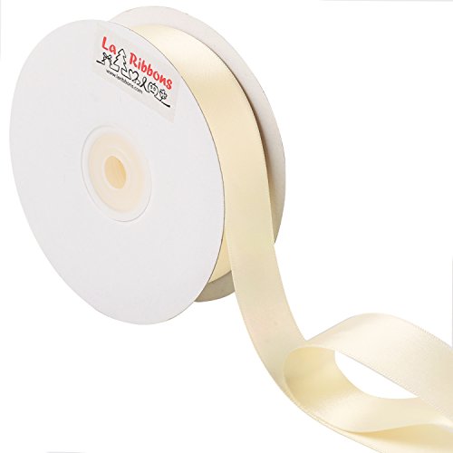 LaRibbons 22m x 25mm Breite doppelseitigen Satinband ( Elfenbein )