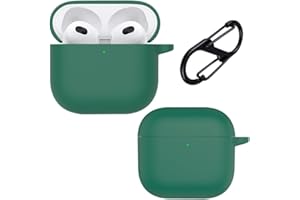 FDHYFGDY Cover Silicone Compatibile con AirPods 4 2024 Custodia Protettiva con Moschettone, Custodia Morbida e Sottile Custodia Protettiva Antiurto Sottile per AirPods 4a Generazione 2024 -verde