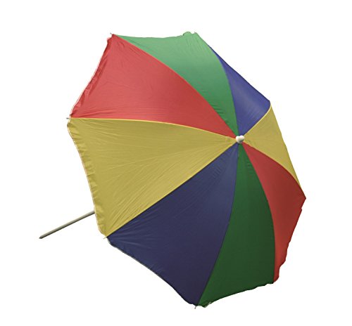 Profiline Aluminium Strandschirm 180 cm inklusive Tragetasche, mit UV-Schutz 30 Plus, Knicker, höhenverstellbar, Regenbogen, 450710