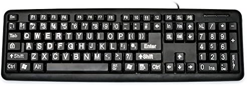 Large White Print, Black Keyboard