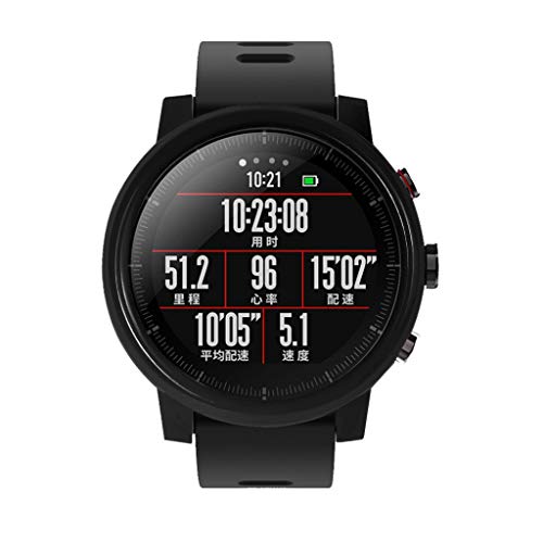 Preisvergleich Produktbild Skryo_ Uhren&Uhrenarmbänder Skryo PC Gehäuseabdeckung für Xiaomi Huami AMAZFIT 2 / 2S Stratos Uhr mit Displayschutz (Schwarz)