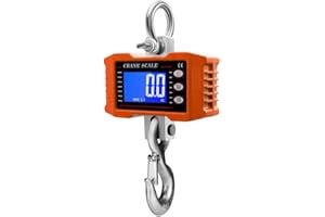 Aim Tools Crane Scale 500kg 1100lbs with Remote Controller, Heavy Duty Aluminum Digital Hanging Scale LCD Display for Warehouse Distribution Centre Weighing 833421