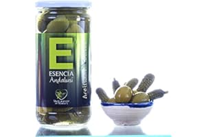 Aceituna Gordal con Pepinillos Esencia Andalusí. Categoria Gourmet. 700 grs