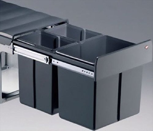 Wesco Profiline Trio Master 40DT 1×16 / 2×8 Liter Küchen Mülleimer Abfallsammler Bioeimer - 2
