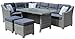 Produktbild Ambientehome 9-sitzer Polyrattan Sitzgruppe ALMERIA Essgruppe Grau Bicolor, mit Kissen