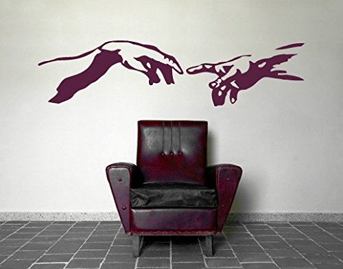 Wandtattoo No.UL563 Schöpfung Adams II michelangelo schöpfung adam akt hände, Farbe:Schwarz;Größe:45cm x 183cm - 4