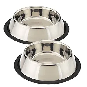 KING INTERNATIONAL STAINLES Steel PET Bowl PET Food Water Bowl (Anti Skid) 4000 ML + 4800 ML (Set of 2) Large Size and Extra Large Size for Big Pets
