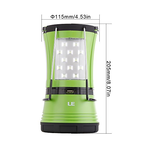 LE Aufladbare LED Camping Laterne mit 2 abnehmbaren Mini Taschenlampen 600lm , Wasserdichte Zeltleuchte, Notfallleuchte inkl. USB-Kabel + KFZ/Auto-Ladegerät, Aussenleuchte für Camping, Wandern, Notfall Outdoor - 5