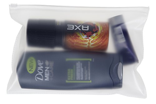 6 Stück Kosmetikbeutel (transparent, 1 Liter) für Flüßigkeiten auf Flugreisen + 1 x Merkblatt - 2