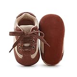  DELEBAO Babyschuhe Krabbelschuhe Lederschuhe Leder Baby Schuhe Lauflernschuhe Lederpuschen Weicher und Rutschfester Sohle für Kleinkind