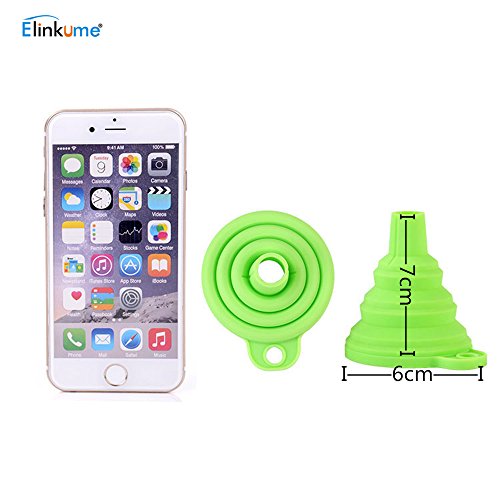 ELINKUME Mini-Silikon Gel praktische faltbare Faltung Funnel Trichter Küchenhelfer (Runde Form) (Grün) - 7