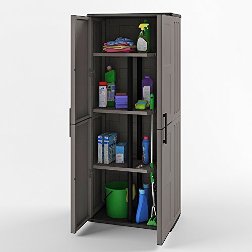 Kunststoffschrank Besenschrank Putzmittel Schrank Kunststoff 163×68 cm Grau - 5