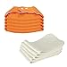 Baby 5 Pcs Diamer Inserts 5 Pcs Pocket Cloth Diapers Snaps Covers Cute Reusable Unisex Washable Baby Diaper Cover Cloth (Orange)