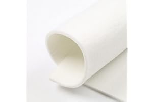 MONDO TESSUTI Fogli di Feltro SPESSORE 3MM VERO FELTRO Dimensione 50x36cm - 39 Colori Disponibili - Altissima Qualità - Ideale per Hobbistica (Bianco)