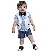 Wawoo®Fashion Gentleman Baby Boys Outfits Suits Clothing 3pcs Cotton Short Sleeve Shirt Waistcoat Short Pants Children's Summer Clothes