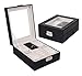 Produktbild SALLYSKY Uhrenbox Ohrringe Schmuck Aufbewahrungsbox Transparent Glas Uhr Display Schmuckschatulle Mit Schloss 16,3 * 20,4 * 8 cm, D