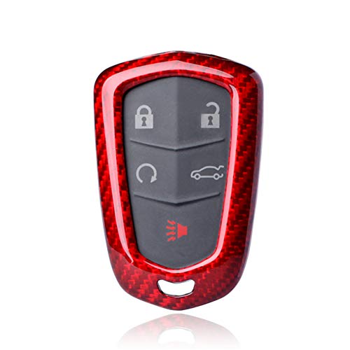 Preisvergleich Produktbild Topsmart Cadillac Schlüsselanhänger, Karbonfaser, Cadillac Escalade, B red