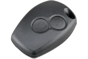 AMZsystems - Guscio chiave a 2 pulsanti senza lama Compatibile con modelli Renault Clio 3 twingo 2 Master 3 kangoo 2 Traffic Modus senza elettronica (2 pulsanti, 3 mm/9 mm)