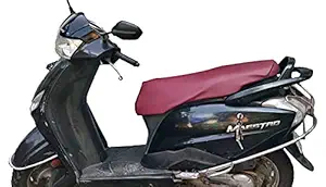 Fittstitch Vinyl Cherry Red Seat Cover for Activa/Maestro/Jupiter