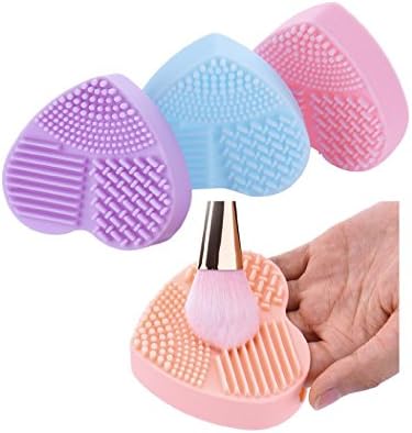 our fantasy timeSet of 4 Super Cute Herzformige Silicone Multi-Functional Cleaner, Make-up Brush Cleaner, geschir Vegetable Brush Cleaning, Stains, Shoes Cleaner Cleaning Mat