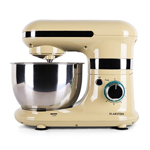 Klarstein Serena Morena Küchenmaschine Rührgerät (600 Watt, 6-stufige Geschwindigkeit, 4,3 Liter-Edelstahlschüssel) creme - 3
