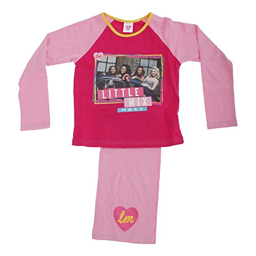 Childrens Girls Little Mix Car Long Sleeve Top & Bottoms Pyjama Set (9-10 Years) (Pink)