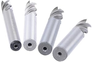 ASZLBYM Juego de herramientas de fresado de 4 piezas de 6/8/10/12 mm HSS 4 flauta recta de vástago fresado, fresado de cobre, aluminio, acero para herramientas, hierro fundido