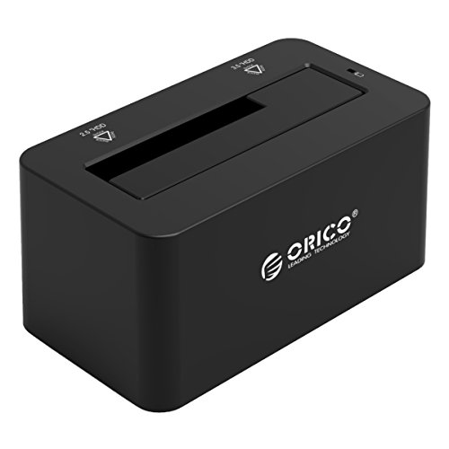 ORICO 2,5" 3,5" Festplatten Dockingstation Gehäuse, USB 3.0, für SATA 2,5 und 3,5-Zoll HDD und SSD, Hochgeschwindigkeit 5 Gb/s, bis zu 8 TB