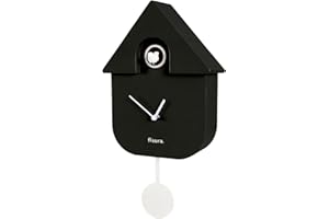 Fisura - Cuckoo clock. Wall clock. Original wall clock for gift. 3 AA batteries not included. 21,5 x 8 x 41,5. Material: ABS plastic. (Black)