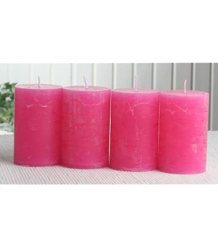 Rustik-Stumpenkerze Rosa – 10 Cm Hoch, 7 Cm Durchmesser, Ca. 33 Stunden Brenndauer