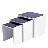 💛【Multifuncional S -Conjunto de 3 mesas nido perfectas para la sala de estar como la mesa auxiliar y la mesa al lado, la mesa del sofá, la mesita de noche, etc .; podría ser utilizado para sostener tazas, jarrones, revistas, etc.